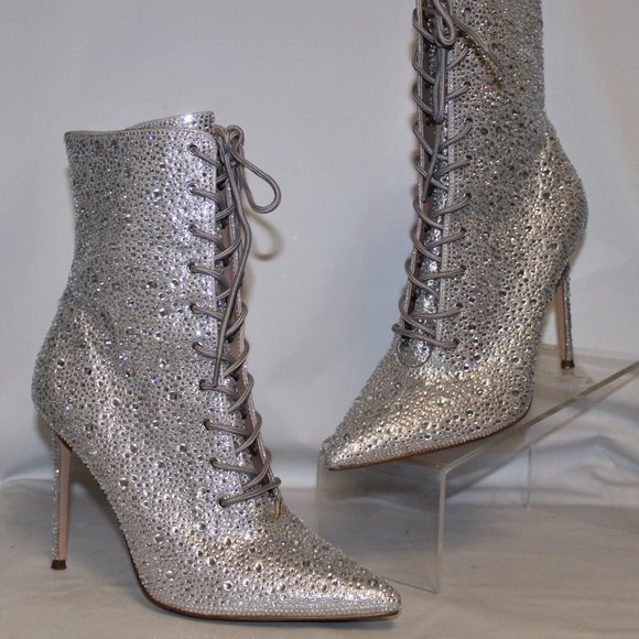 |Steve Madden VALENCY-R RHINESTONES  CRYSTAL Booties Ankle Boot Shoes Heels - Picture 1 of 11